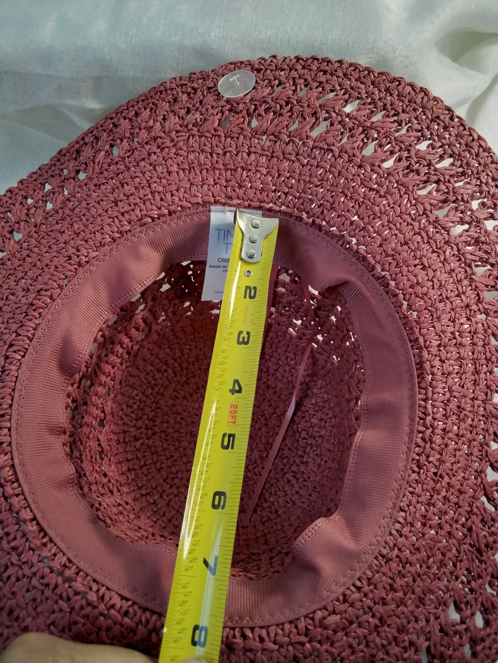 Time and Tru Crochet Wide-Brim Sun Hat - Rust